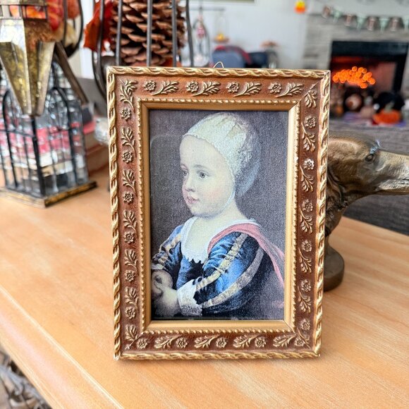 Vintage Frame with Dutch art "Baby Stuart" Picture - Picture 4 of 13